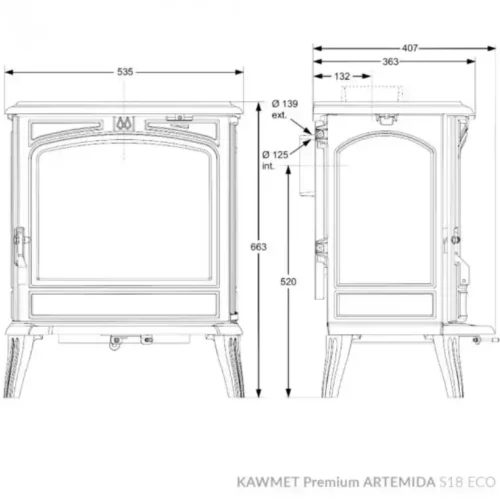 Piec żeliwny ARTEMIDA S18 ECO