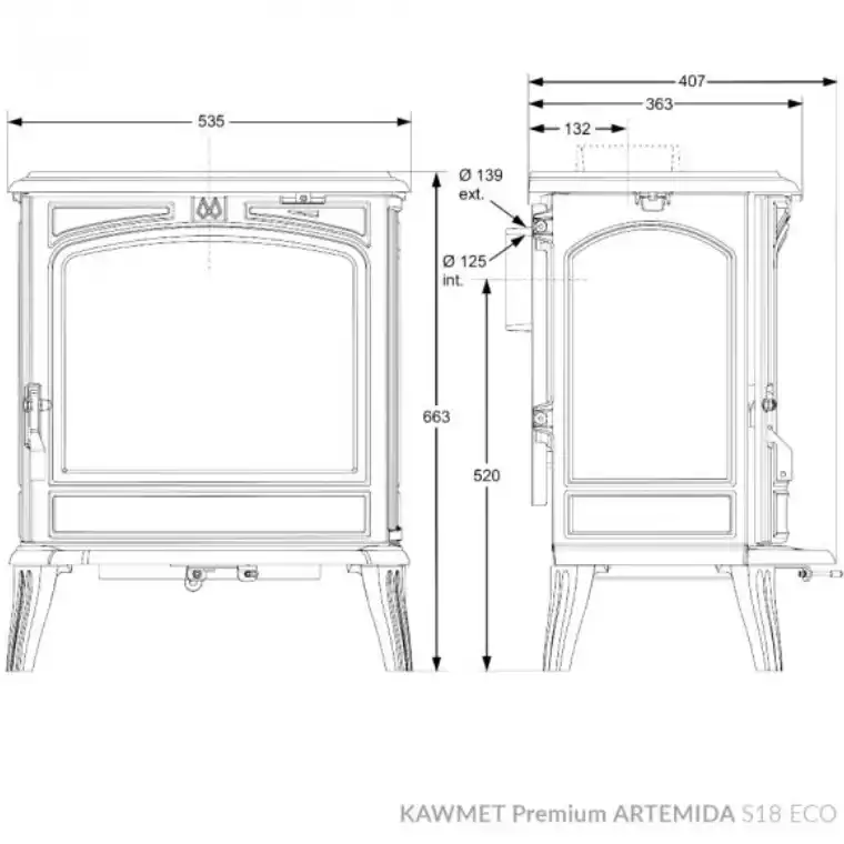 Piec żeliwny ARTEMIDA S18 ECO