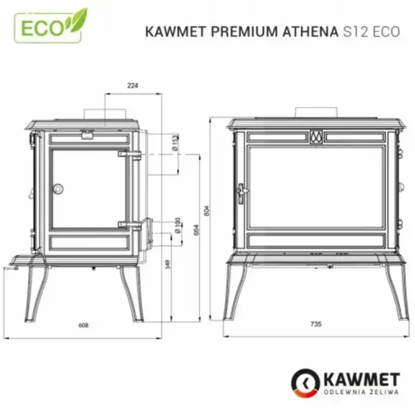 Piec żeliwny ATHENA S12 ECO