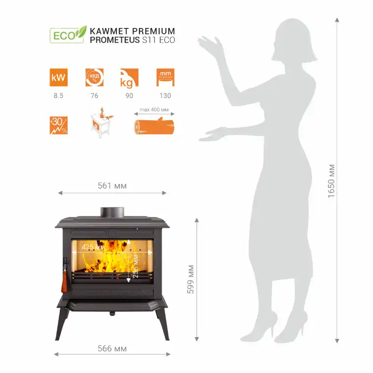 Piec żeliwny PROMETEUS S11 ECO