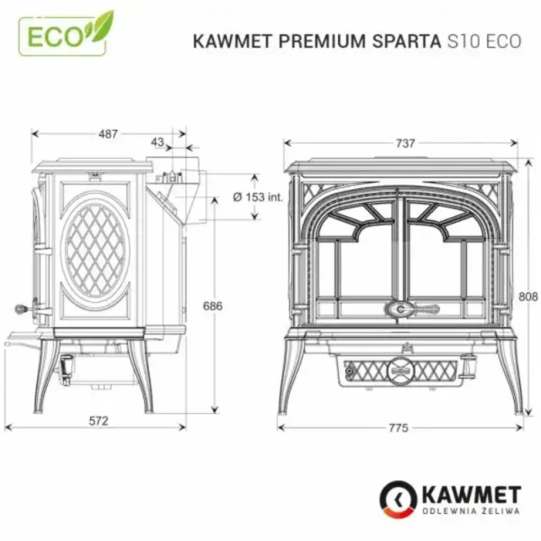 Piec żeliwny SPARTA S10 ECO