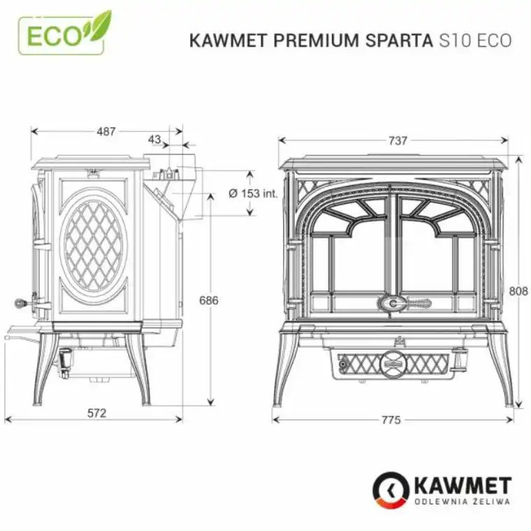 Piec żeliwny SPARTA S10 ECO